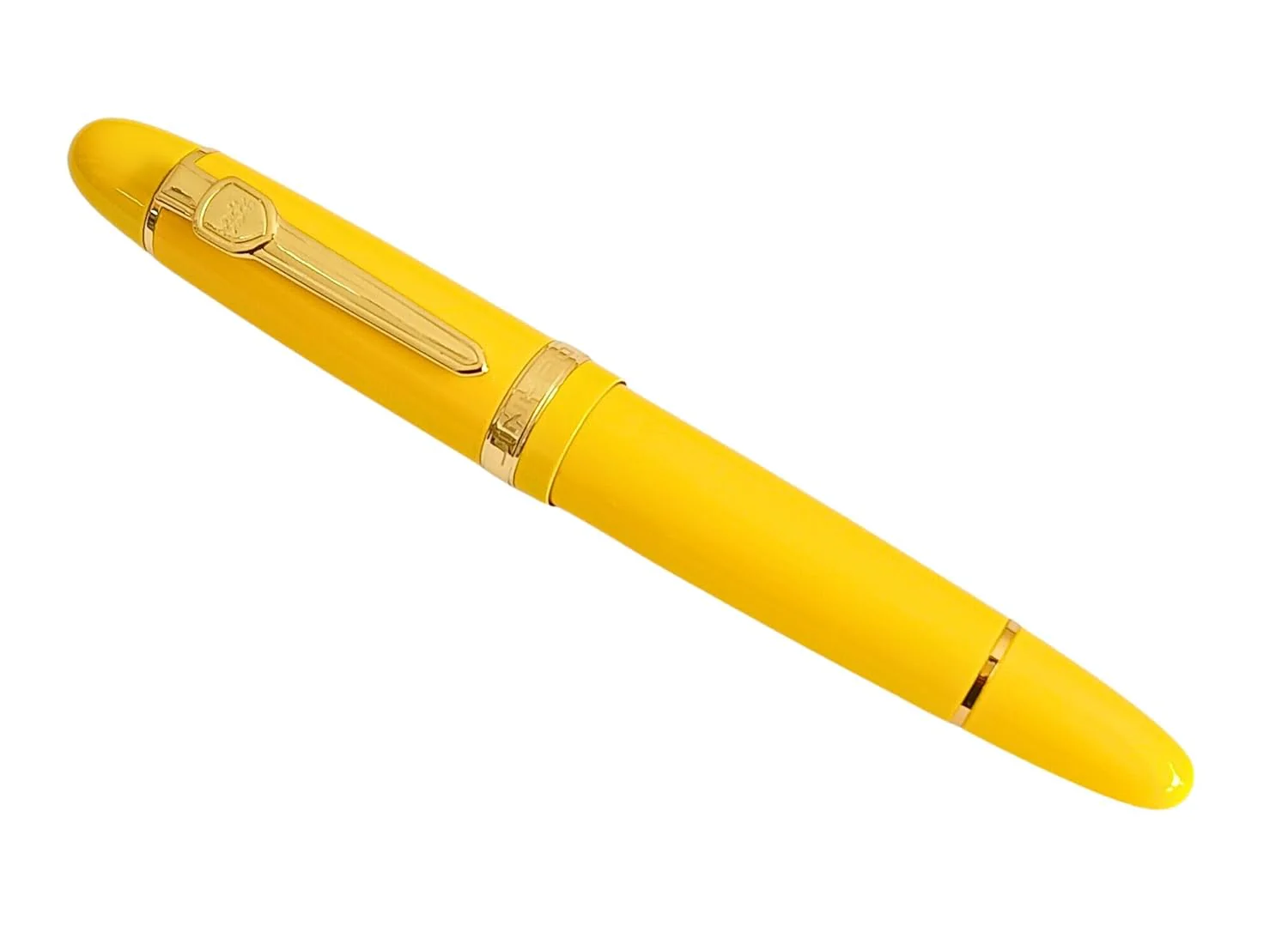Jinhao 159 Heavyweight Signature Fountain Pen – Shiny Yellow with Gold Trims, Streamlined Design, Medium Nib & Ink Converter - Image 2