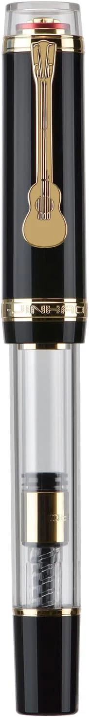Jinhao 1935 Tiandao Series Fountain Pen – Black & Clear Acrylic Body, Dualtone Medium Nib, Gold Guitar Clip With Large Converter - Image 8