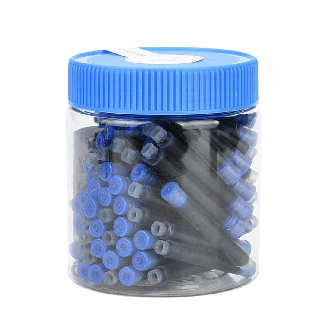 Jinhao 2.6mm Diameter International Standard Fountain Pen Ink Cartridges Refills – Bottled 80pcs (Blue) - Image 2