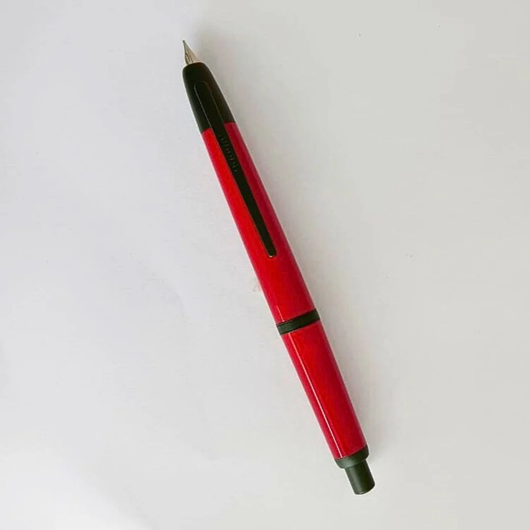 Jinhao 20 Press Retractable Fountain Pen – Palace Red Colors- Plastic Body (Black clip) – Fine & Extra Fine Nib with Converter – Smooth Writing Daily Pen (No Ink Included) - Image 7