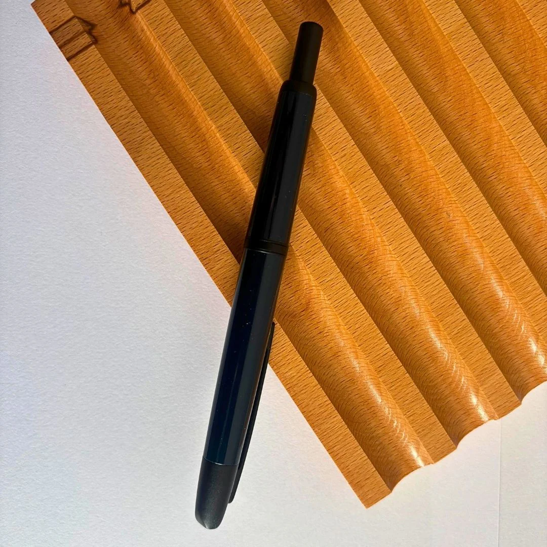 Jinhao 20 Press Retractable Fountain Pen –Dark Blue Colors – Plastic Body (Black clip) -Fine & Extra Fine Nib with Converter –  Smooth Writing Daily Pen (No Ink Included) - Image 8