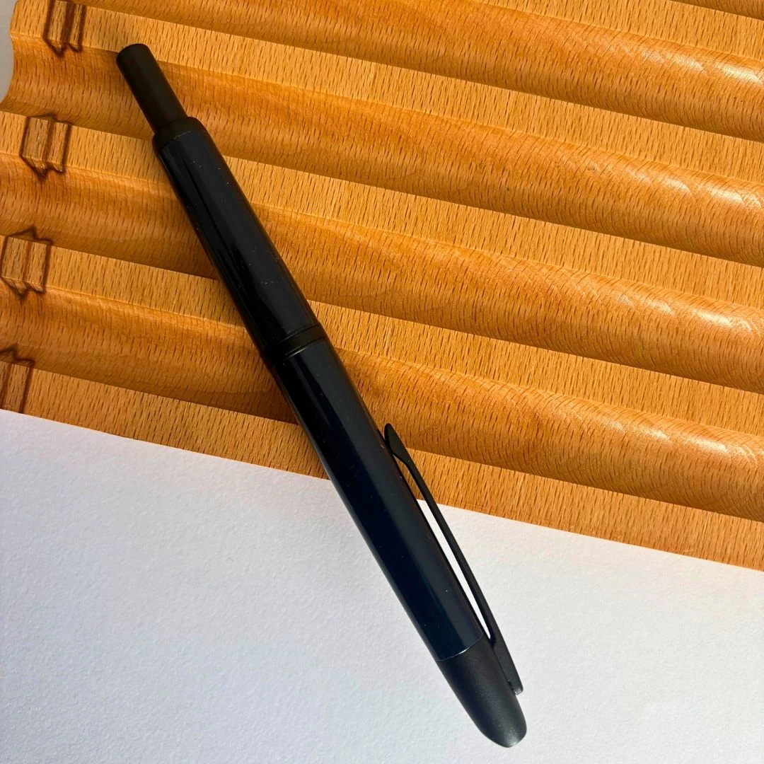 Jinhao 20 Press Retractable Fountain Pen –Dark Blue Colors – Plastic Body (Black clip) -Fine & Extra Fine Nib with Converter –  Smooth Writing Daily Pen (No Ink Included) - Image 9