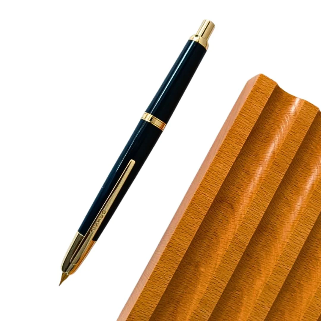 Jinhao 20 Press Retractable Fountain Pen –Dark Blue Colors- Plastic Body (Golden clip) – Fine & Extra Fine Nib with Converter –  Smooth Writing Daily Pen (No Ink Included) - Image 6