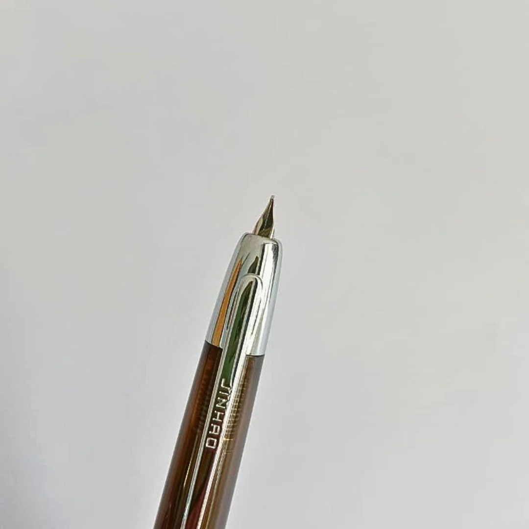 Jinhao 20 Press Retractable Fountain Pen –Transparent Black Colors-  Plastic Body (Sliver clip) -Fine & Extra Fine Nib with Converter  – Smooth Writing Daily Pen (No Ink Included) - Image 2