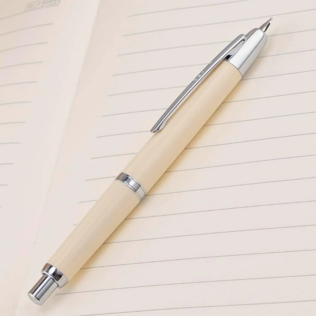 Jinhao 20 Press Retractable Fountain Pen –Ivory White Colors – Plastic Body(Silver Clip) –  Fine & Extra Fine Nib with Converter –Smooth Writing Daily Pen (No Ink Included) - Image 6