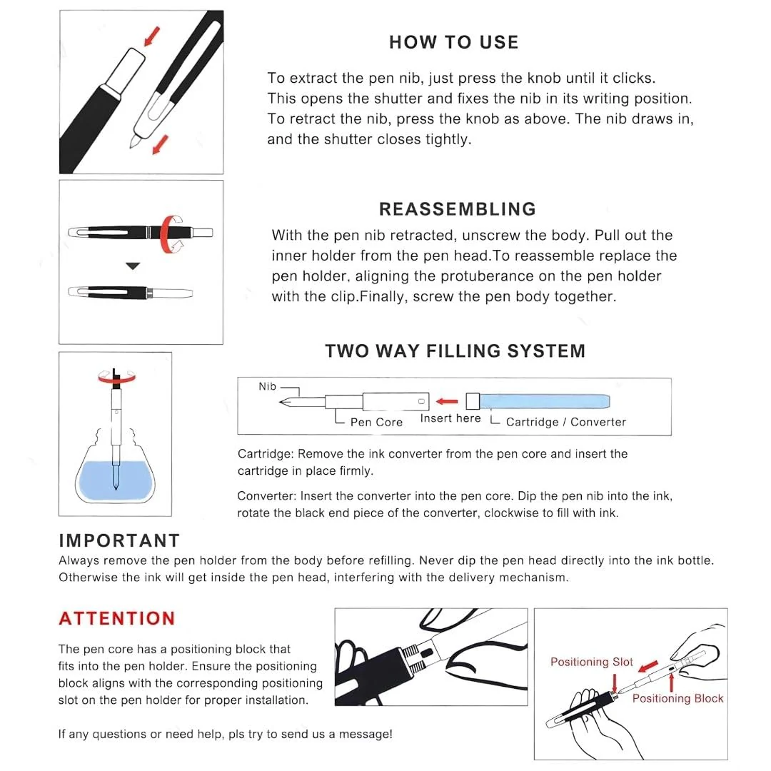 Jinhao 20 Press Retractable Fountain Pen –Palace Red Colors – Plastic Body(Silver Clip) – Fine & Extra Fine Nib with Converter –  Smooth Writing Daily Pen (No Ink Included) - Image 7