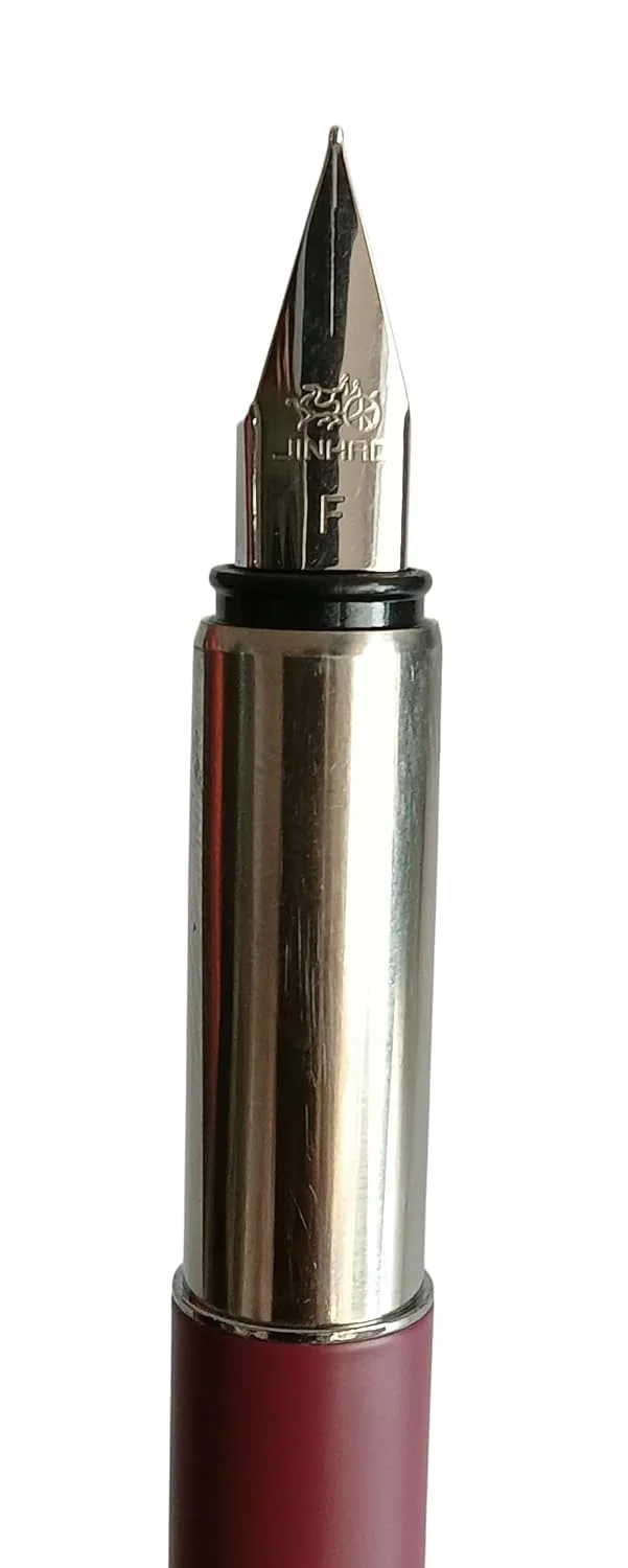 Jinhao 35 Fountain Pen with Converter, Fine Nib, Smooth Writing Pen for Students and Office Use (Pink) - Image 2