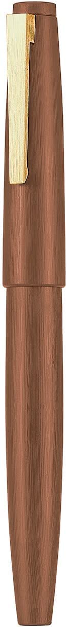 Jinhao 80 Brown Fiber Brushed Fountain Pen, Iridium Extra Fine and Fine Gold Nib with Ink Converter and Pen Set (Gold Clip) - Image 2