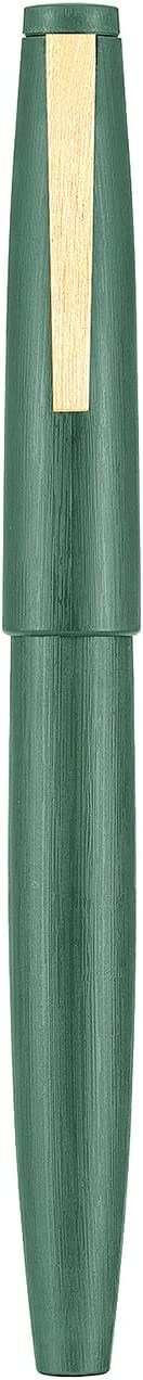 Jinhao 80 Dark Green Fiber Brushed Fountain Pen, Iridium Extra Fine and Gold Nib with Ink Converter (Gold Clip) - Image 6
