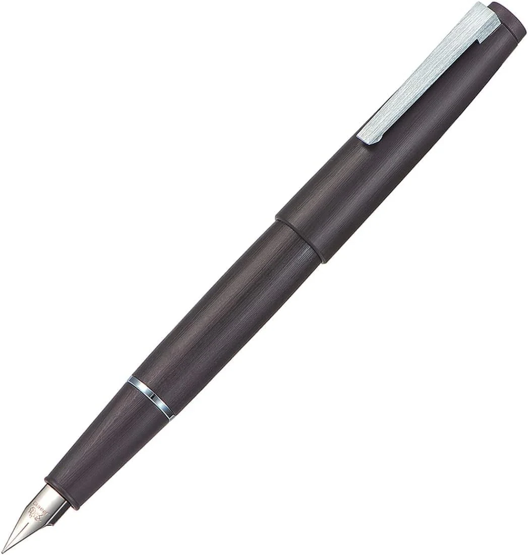 Jinhao 80 Grey Fiber Brushed Fountain Pen, Iridium Fine and Silver Nib with Ink Converter (Silver Clip) - Image 3