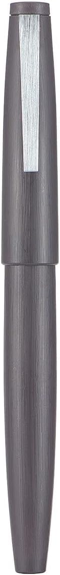 Jinhao 80 Grey Fiber Brushed Fountain Pen, Iridium Fine and Silver Nib with Ink Converter (Silver Clip) - Image 7