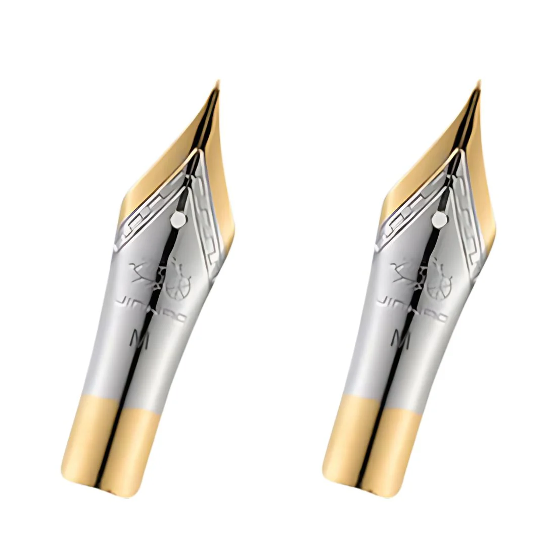 Jinhao 82 Fountain Pen Nib – Silver with Gold Trim (Pack Of 2)| Extra Fine, Fine, Medium and Bent Calligraphy Nib Options - Image 5