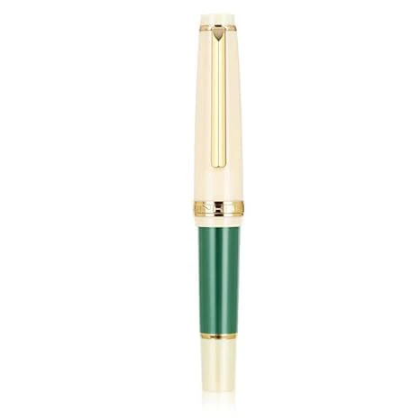Jinhao 82 Green Mini Fountain Pen With Extra Fine, Smooth Writing Pocket Pen, Gold Trim, Acrylic Green, Includes Converter - Image 2