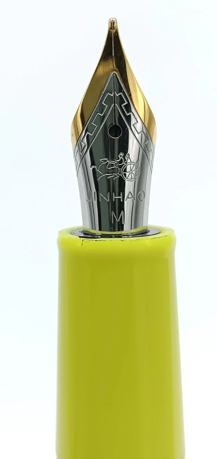 Jinhao 82 Mini Fountain Pen , Smooth Writing Pocket Pen, Gold Trim, Acrylic Lemon Yellow, Includes Converter - Image 3