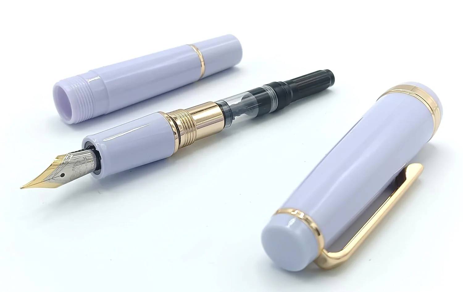 Jinhao 82 Mini Fountain Pen , Smooth Writing Pocket Pen, Gold Trim, Acrylic Purple-Green, Includes Converter - Image 4