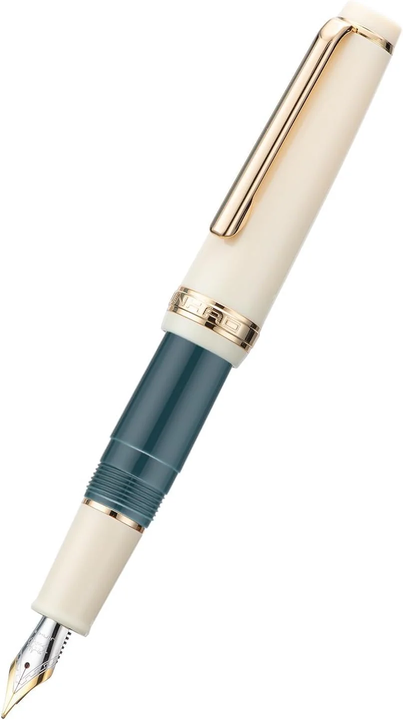 Jinhao 82 Mini Fountain Pen With Extra Fine , Smooth Writing Pocket Pen, Gold Trim, Acrylic Grey, Includes Converter - Image 2
