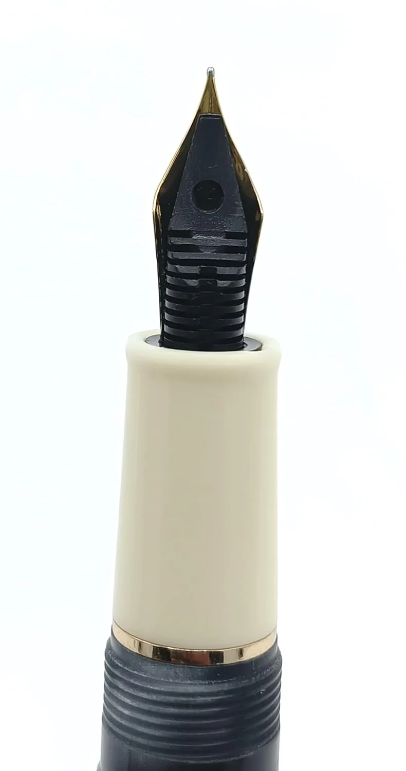 Jinhao 82 Mini Fountain Pen With Extra Fine, Smooth Writing Pocket Pen, Gold Trim, Acrylic Marble Black, Includes Converter - Image 3