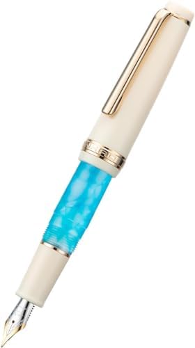 Jinhao 82 Mini Fountain Pen With Extra Fine, Smooth Writing Pocket Pen, Gold Trim, Acrylic Marble Blue, Includes Converter  No reviews - Image 7