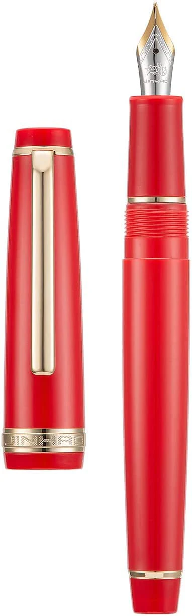 Jinhao 82 Fountain Pen with Gold Clip, Iridium Fine Nib & Ink Converter – Red - Image 2