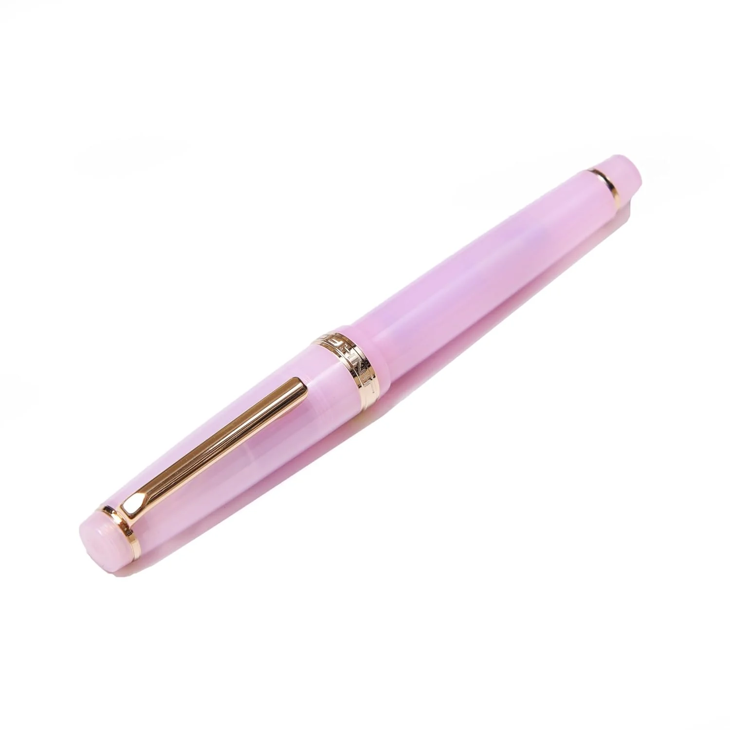 Jinhao 82 Transparent Acrylic Fountain Pen with Gold Clip, Iridium Fine Nib & Ink Converter – Pink - Image 5