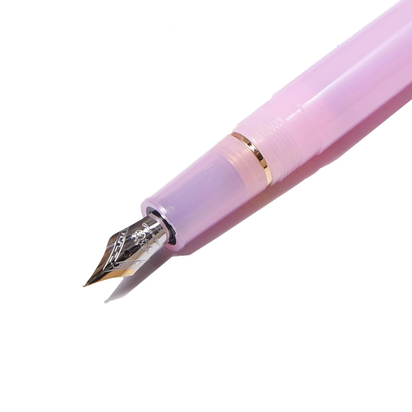 Jinhao 82 Transparent Acrylic Fountain Pen with Gold Clip, Iridium Fine Nib & Ink Converter – Pink - Image 6