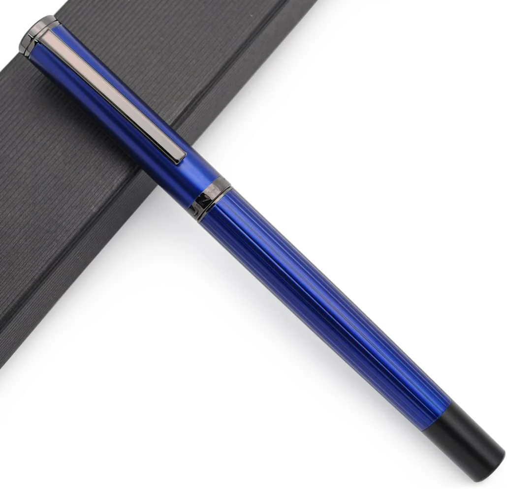Jinhao 88 Metal Trims Fountain Pen with Converter, Fine Nib, Smooth Writing Pen for Students and Office (Blue & Black) - Image 3