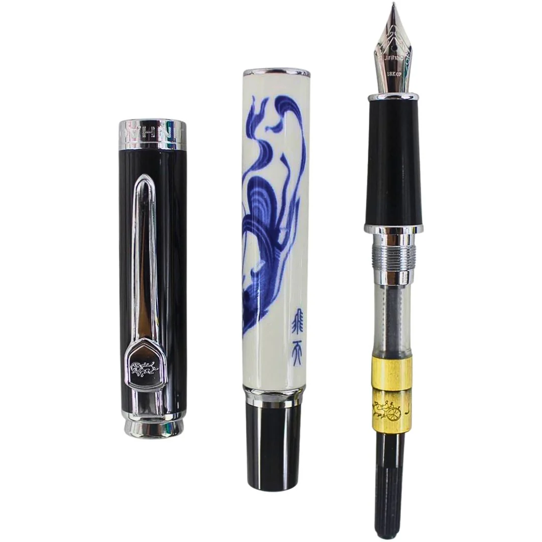 Jinhao 8802 Fountain Pen, Fairy Maiden Painting, Medium Nib, Elegant Writing Pen - Image 5