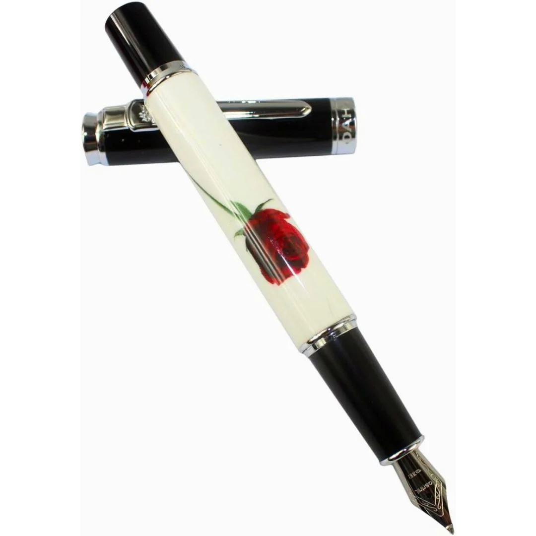 Jinhao 8802 Fountain Pen, Rose Painting, Medium Nib, Elegant Writing Pen - Image 6