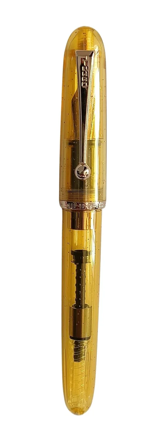 Jinhao 9013 Dadao Series Fountain Pen – Medium Nib, Transparent Yellow Acrylic Barrel with Gold Clip - Image 5