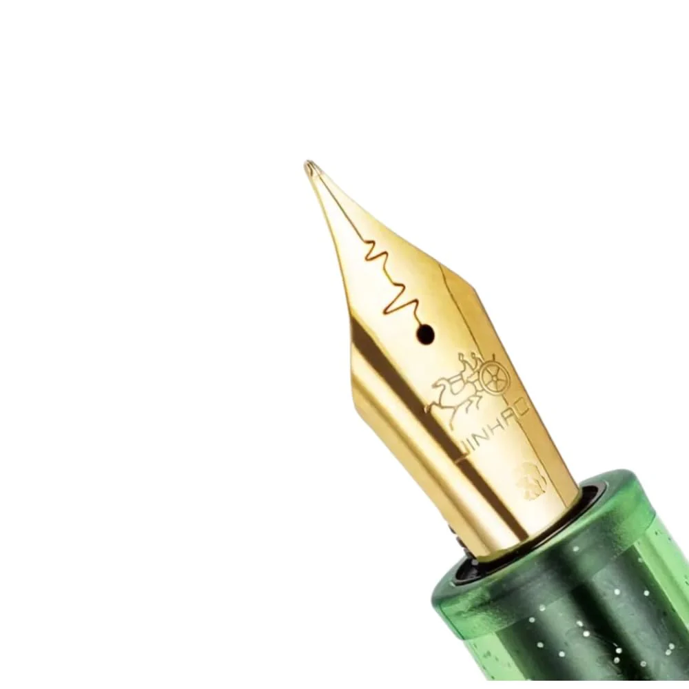 Jinhao 9013 DaDao Series Fountain Pen – Transparent Green Acrylic Body, Medium Heartbeat Nib, Includes Ink Converter - Image 3