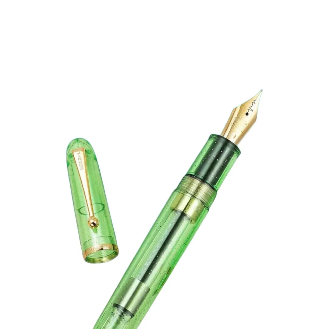 Jinhao 9013 DaDao Series Fountain Pen – Transparent Green Acrylic Body, Medium Heartbeat Nib, Includes Ink Converter - Image 5