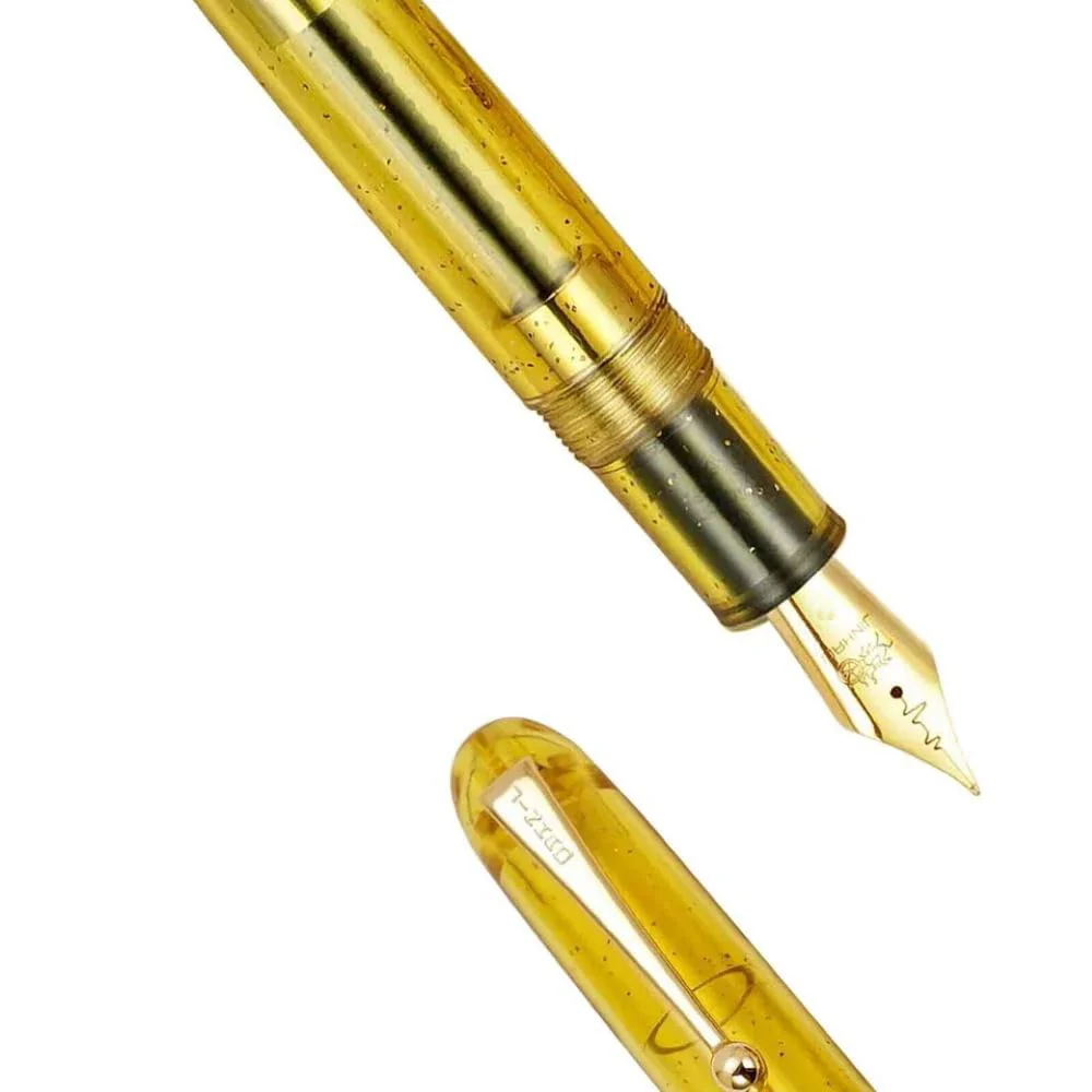 Jinhao 9013 DaDao Series Fountain Pen – Transparent Yellow Acrylic Body, Medium Heartbeat Nib, Includes Ink Converter - Image 3