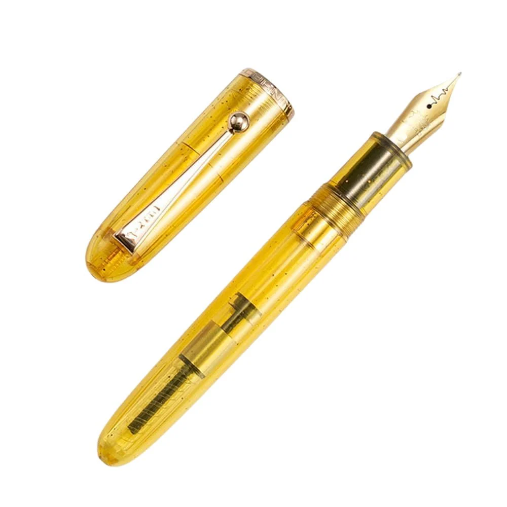 Jinhao 9013 DaDao Series Fountain Pen – Transparent Yellow Acrylic Body, Medium Heartbeat Nib, Includes Ink Converter - Image 4