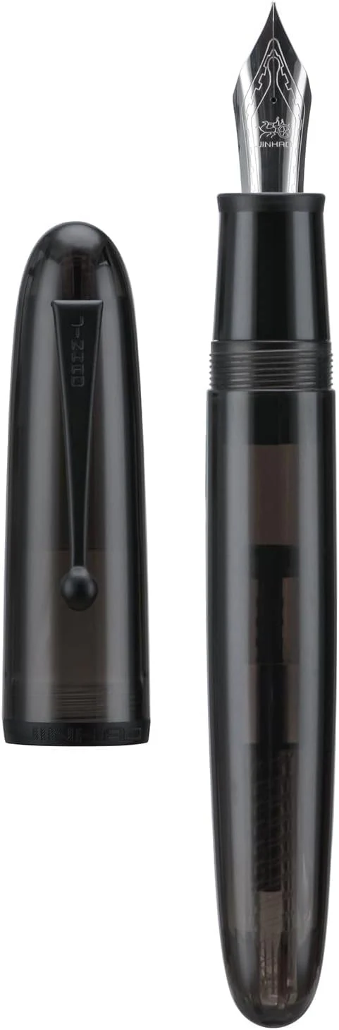 Jinhao 9019 DaDao Series Fountain Pen – 0.7mm Medium Nib, Large Ink Converter, Transparent Matte Black Acrylic Body – Smooth Writing Pen - Image 5