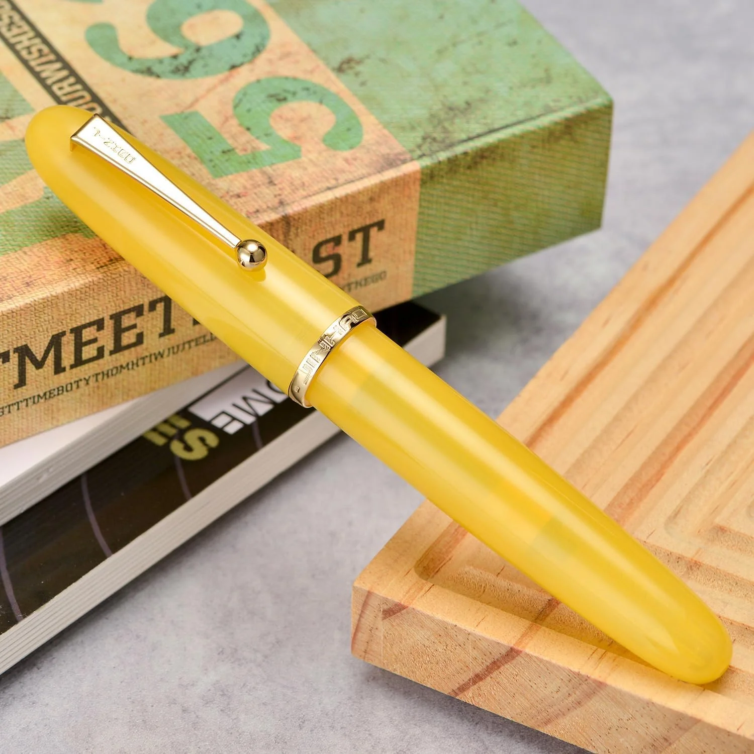 Jinhao 9019 Dadao Series Fountain Pen – #8 Heartbeat Medium Nib, Acrylic Barrel with Gold Trim And Large Ink Converter - Image 3