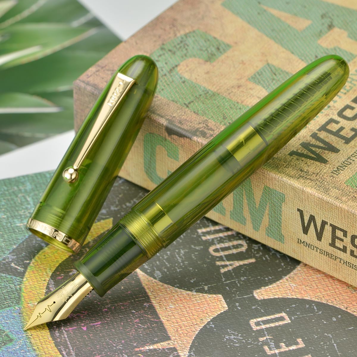 Jinhao 9019 Dadao Series Fountain Pen – #8 Heartbeat Medium Nib, Acrylic Barrel with Gold Trim And Large Ink Converter - Image 4