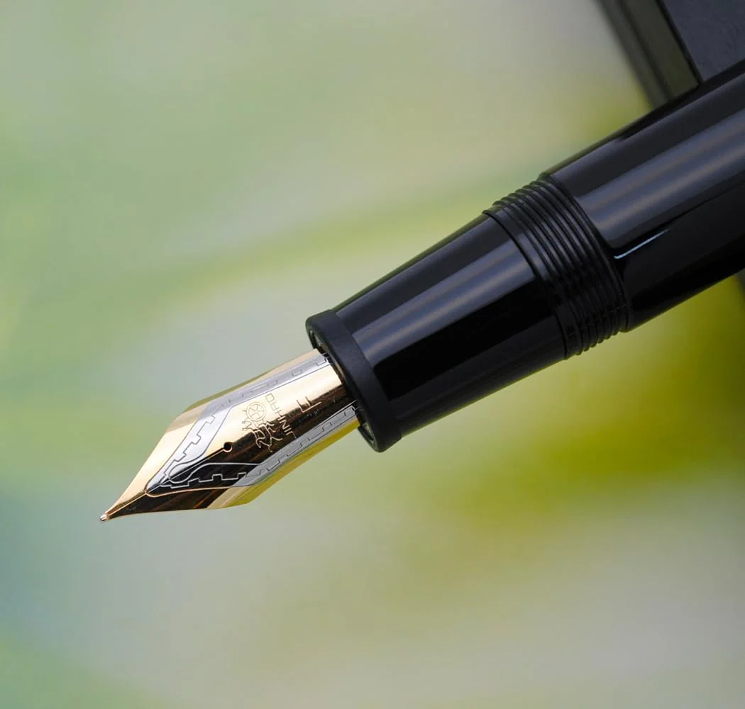 Jinhao 9019 Dadao Series Fountain Pen – #8 Medium Nib, Black Acrylic Barrel with Gold Trim And Large Ink Converter - Image 6