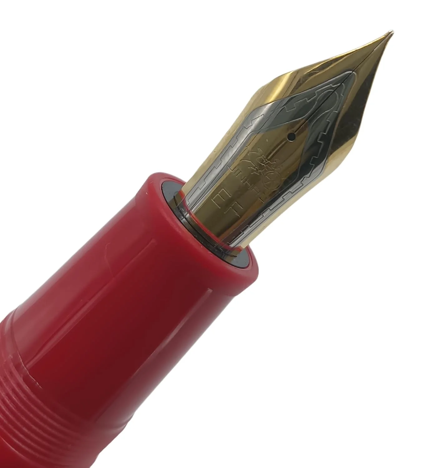 Jinhao 9019 Extra Fine Fountain Pen (0.38mm) – Smooth Writing Pen with Gold Trim and Large Ink Converter, Elegant Red Body - Image 5