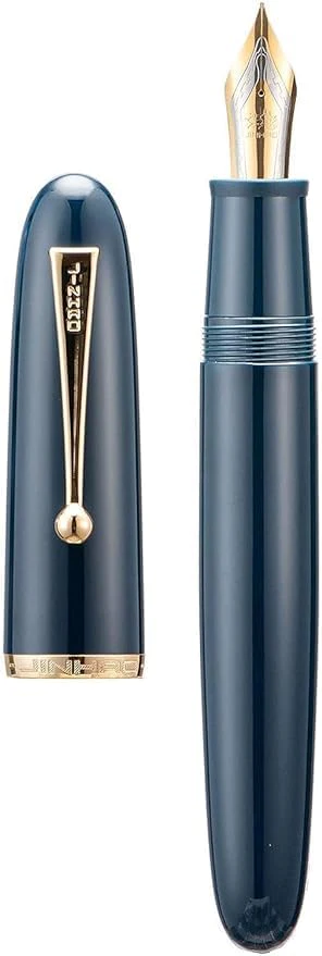 Jinhao 9019 Navy Blue Fountain Pen – 0.38mm Extra Fine Nib, Gold Trim With Large Ink Converter - Image 5