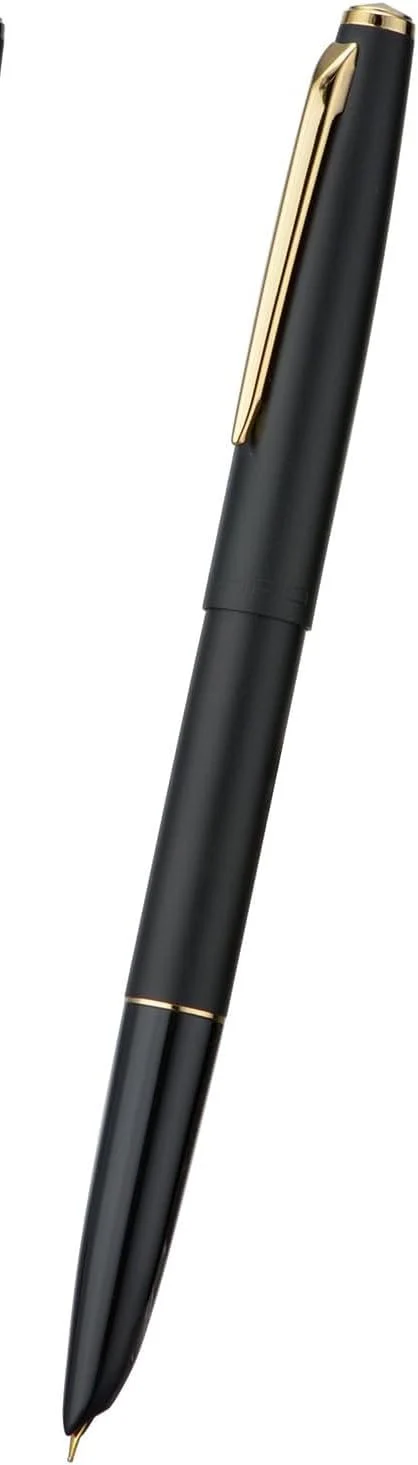 Jinhao 911 Matt Black Fountain Pen – Extra Fine Nib, Metal Body, Classic Design with Gold Trim & Converter - Image 2