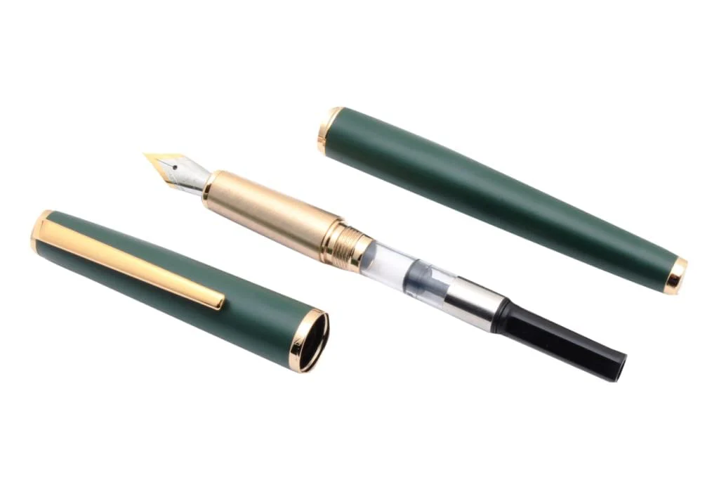 Jinhao 95 Fine Nib Fountain Pen - Dark Green Metal with Golden Trims, Smooth Writing, Exquisite Gift Pen - Image 2