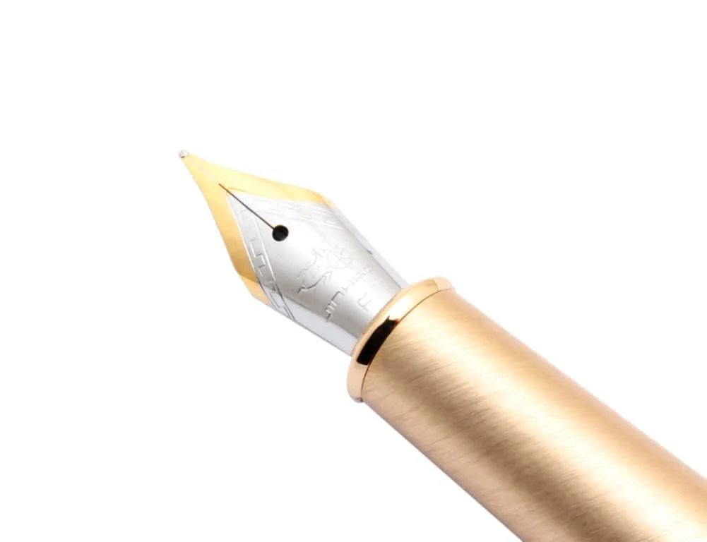 Jinhao 95 Fine Nib Fountain Pen - Dark Green Metal with Golden Trims, Smooth Writing, Exquisite Gift Pen - Image 3