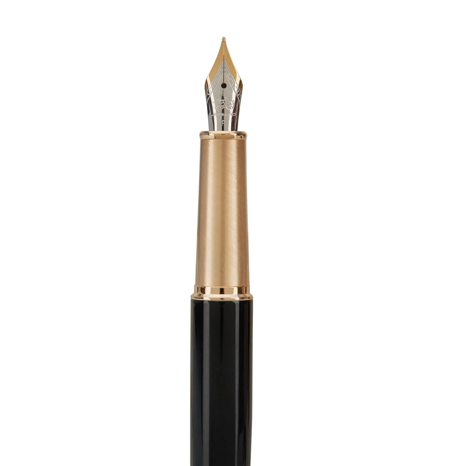 Jinhao 95 Luxury Metal Black Fountain Pen with 0.5mm Fine Nib and Golden Trims (With Ink Converter) - Image 5
