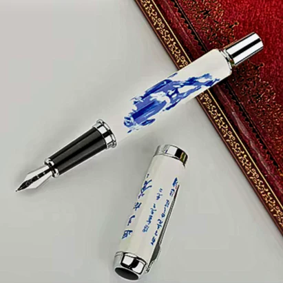 Jinhao 950 Fountain Pen – Blue and White Porcelain Horse Print, Medium Nib - Image 11