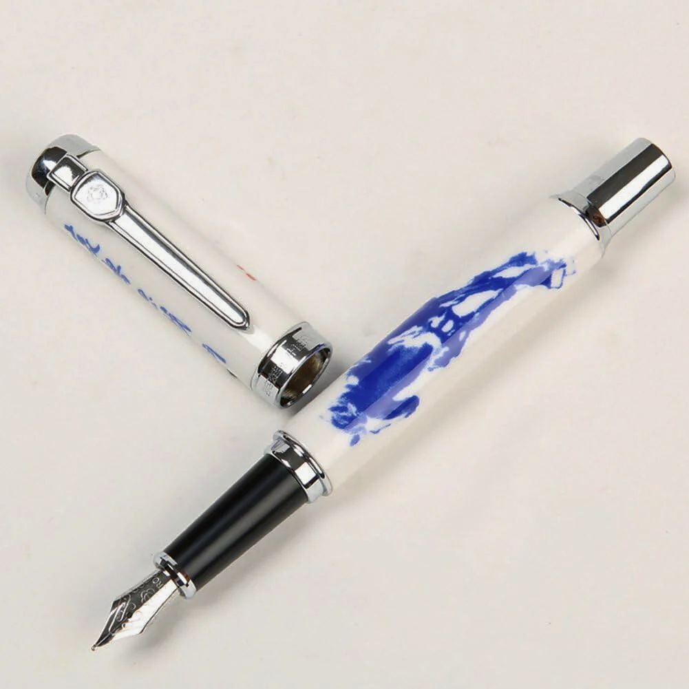 Jinhao 950 Fountain Pen – Blue and White Porcelain Horse Print, Medium Nib - Image 7