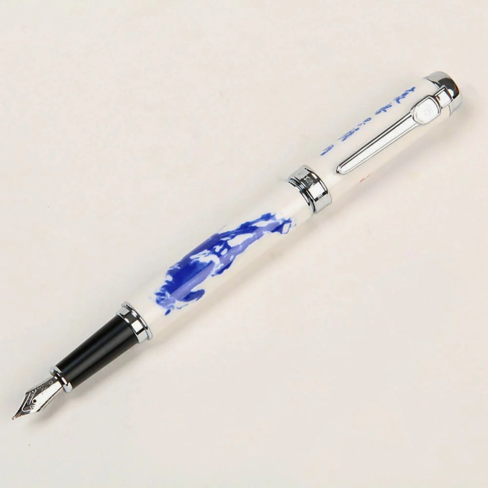 Jinhao 950 Fountain Pen – Blue and White Porcelain Horse Print, Medium Nib - Image 8