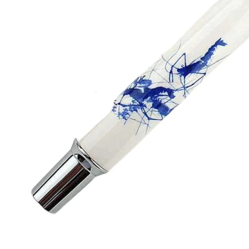 Jinhao 950 Fountain Pen – Blue and White Porcelain Shrimp Print, Medium Nib - Image 4