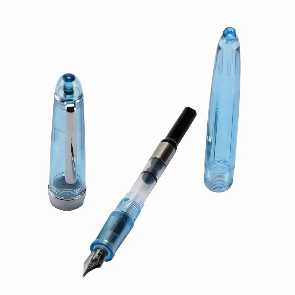 Jinhao 992 Transparent Sky Blue Fountain Pen – Extra Fine and Fine Nib Options, Smooth Writing Pen with Converter - Image 3