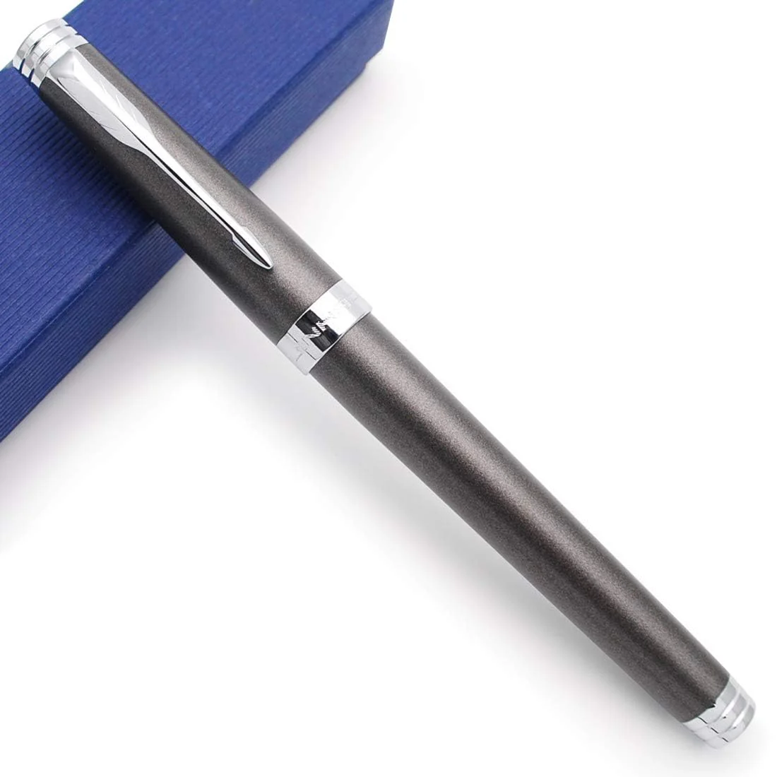 Jinhao 997 Luxury Grey Solid Metal Fountain Pen – Fine Nib, Silver Arrow Clip, Includes Ink Converter - Image 3