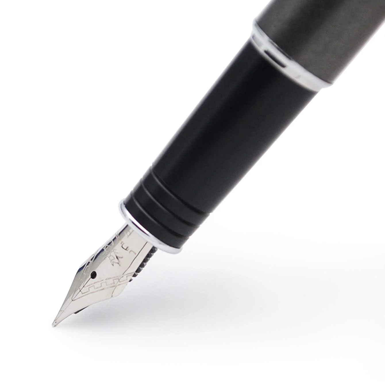 Jinhao 997 Luxury Grey Solid Metal Fountain Pen – Fine Nib, Silver Arrow Clip, Includes Ink Converter - Image 4